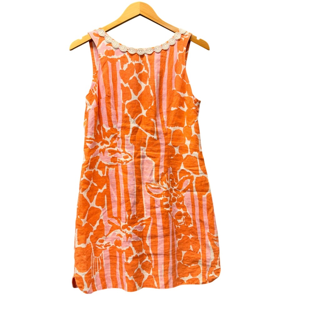 Lilly Pulitzer Shift Dress Womens 6 Giraffe Girafeeey Striped Orange Pink Target